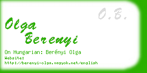olga berenyi business card